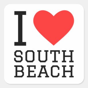 I love south beach square sticker