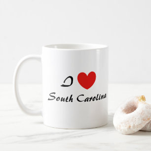 I Love South Carolina Heart Typography Coffee Mug