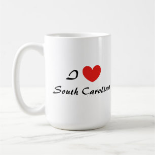 I Love South Carolina Heart Typography Coffee Mug