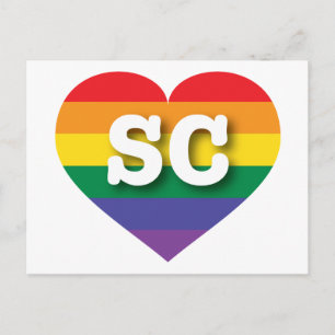 I Love South Carolina Rainbow Heart Postcard