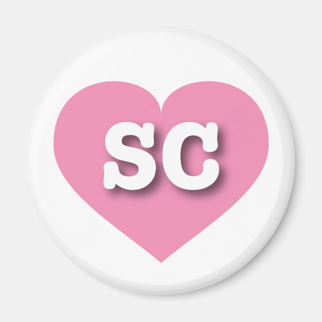 I love South Carolina - SC pink heart Magnet (Front)