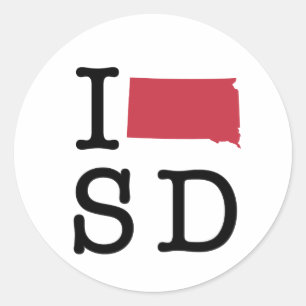 I Love South Dakota Classic Round Sticker