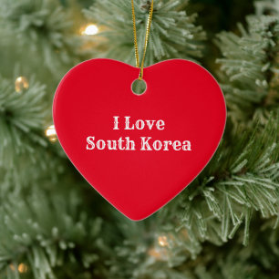 I love South Korea Christmas Ornament