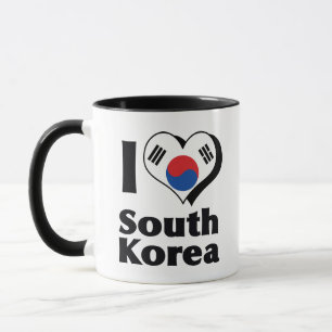 I Love South Korea Flag Mug