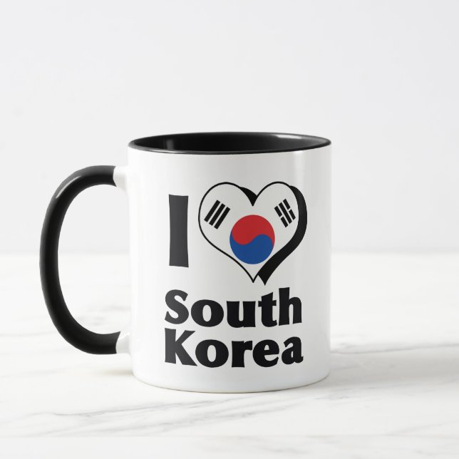 I Love South Korea Flag Mug (Left)