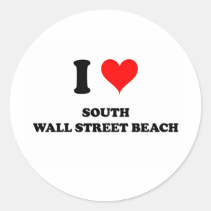 I Love South Wall Street Beach Florida Classic Round Sticker