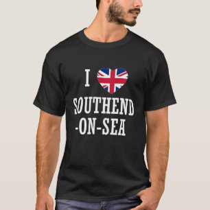 I Love Southend on Sea England Union Jack Flag Hea T-Shirt