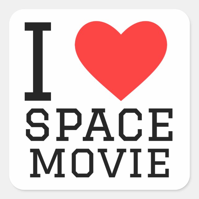 I love space movie square sticker (Front)