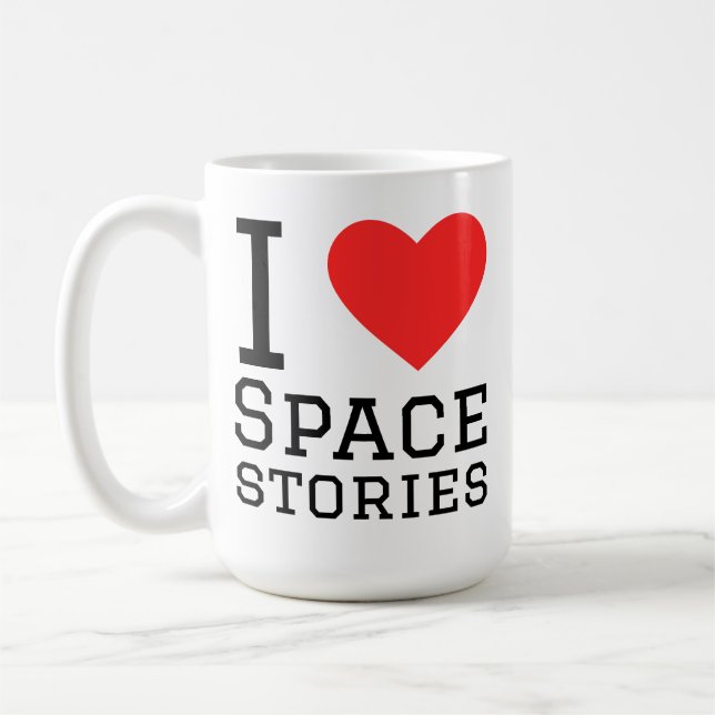 I love space stories coffee mug (Left)