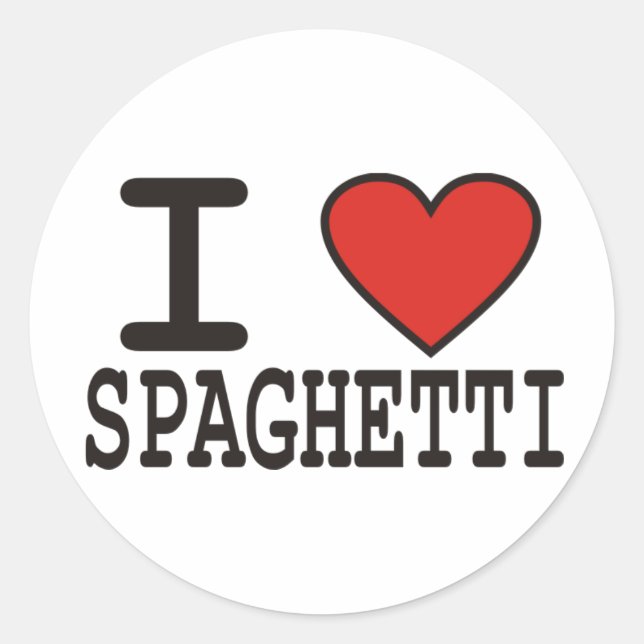 I Love Spaghetti Classic Round Sticker (Front)