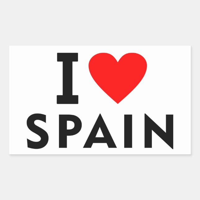 I love Spain country like heart travel tourism Rectangular Sticker (Front)