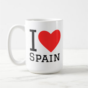 I love spain square sticker coffee mug