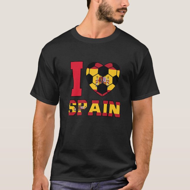 I Love Spain Women Men Kids Spanish Soccer Balls F T-Shirt (Front)
