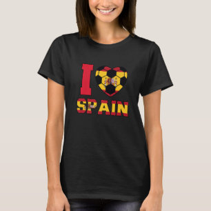 I Love Spain Women Men Kids Spanish Soccer Balls F T-Shirt