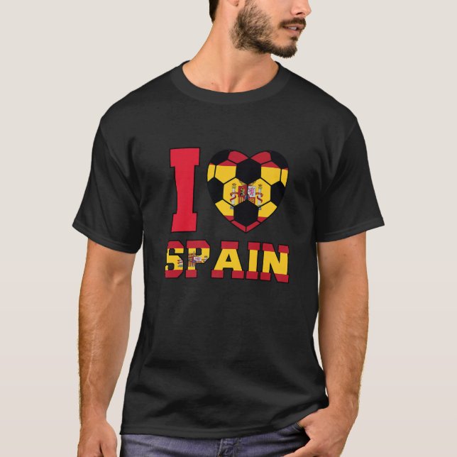 I Love Spain Women Men Kids Spanish Soccer Balls F T-Shirt (Front)