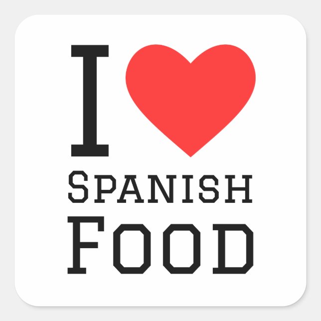 I love Spanish food Square Sticker (Front)
