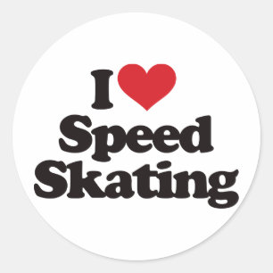 I Love Speed Skating Classic Round Sticker