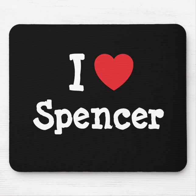 I love Spencer heart custom personalised Mouse Pad (Front)