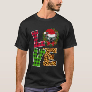 I Love Sphynx Cat Plaid Kitty Funny Ugly Christmas T-Shirt