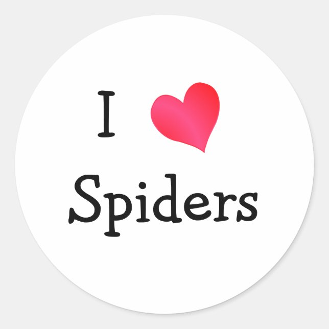 I Love Spiders Classic Round Sticker (Front)