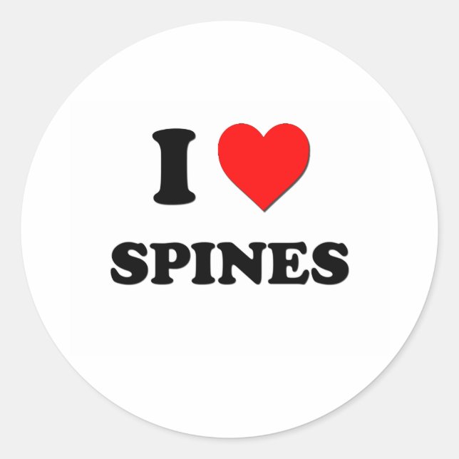 I love Spines Classic Round Sticker (Front)