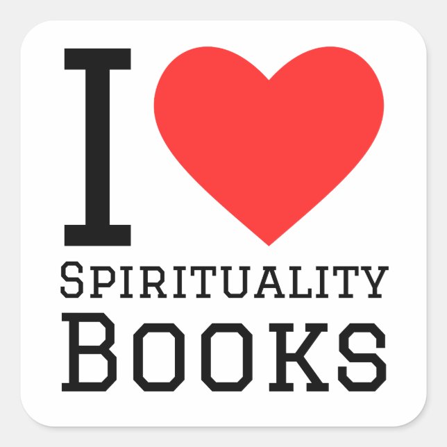 I love spirituality book  square sticker (Front)