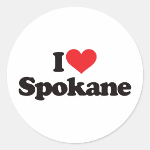 I Love Spokane Classic Round Sticker