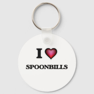 I Love Spoonbills Key Ring