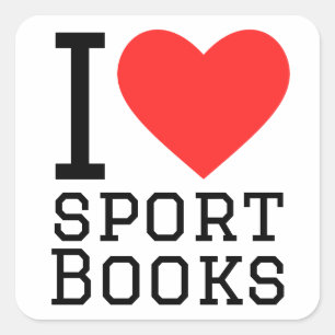 I love sport books square sticker