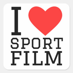 I love sport film  square sticker