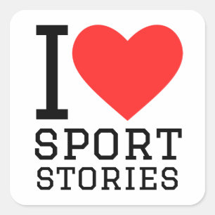 I love sport stories square sticker