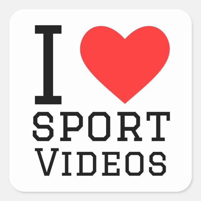 I love sport video square sticker (Front)