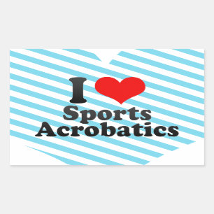 I love Sports Acrobatics Rectangular Sticker