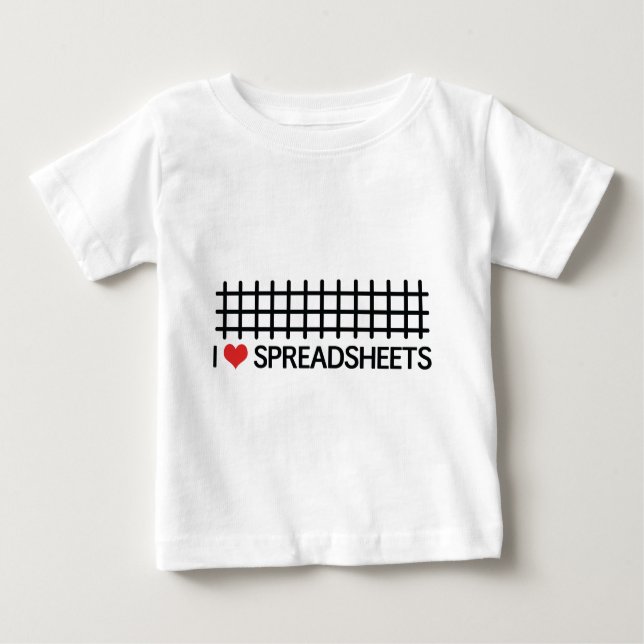 I love spreadsheets baby T-Shirt (Front)