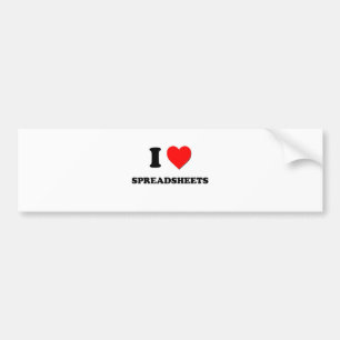 I love Spreadsheets Bumper Sticker