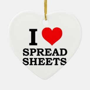 I Love Spreadsheets Ceramic Ornament