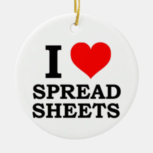 I Love Spreadsheets Ceramic Tree Decoration