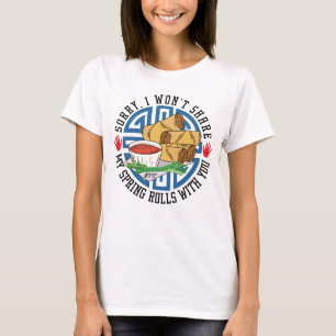 I Love Spring Rolls Women White T-Shirt