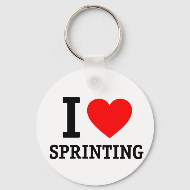 I Love Sprinting Key Ring (Front)