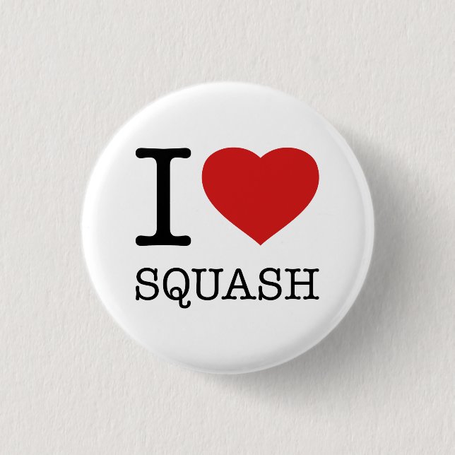 I LOVE SQUASH 3 CM ROUND BADGE (Front)