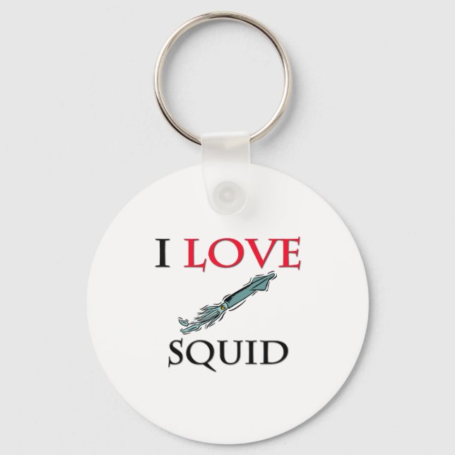 I Love Squid Key Ring (Front)