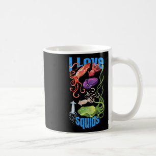 I Love Squids Octopus Cephalopod Ocean Summer Kawa Coffee Mug
