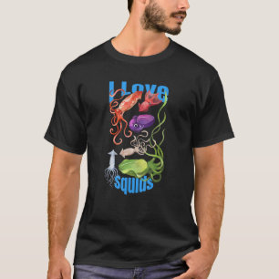 I Love Squids octopus cephalopod ocean summer kawa T-Shirt