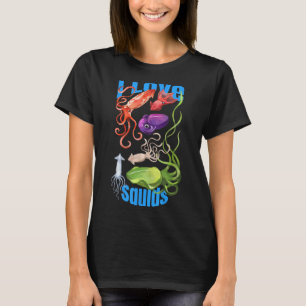 I Love Squids Octopus Cephalopod Ocean Summer T-Shirt