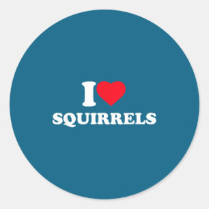 I Love Squirrels Heart Animal Lover Classic Round Sticker