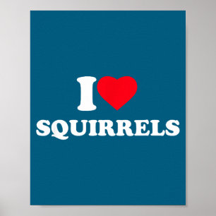 I Love Squirrels Heart Animal Lover Poster