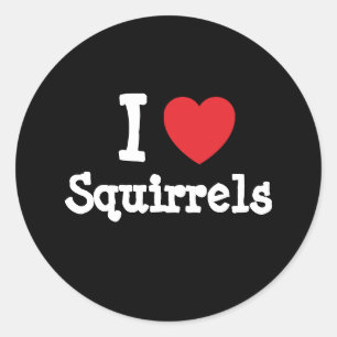 I love Squirrels heart custom personalised Classic Round Sticker