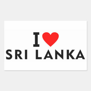 I love Sri Lanka country like heart travel tourism Rectangular Sticker