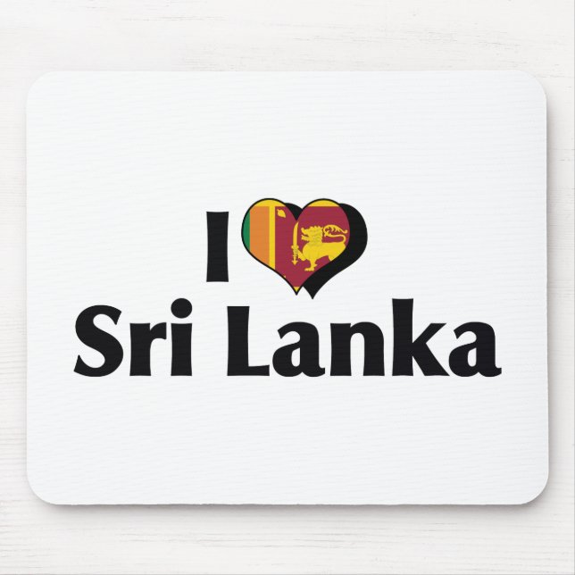 I Love Sri Lanka Flag Mouse Pad (Front)
