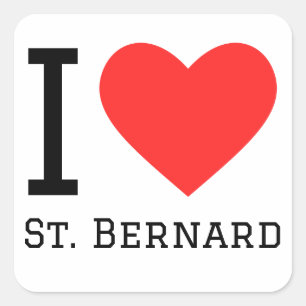 I love St. Bernard  Square Sticker